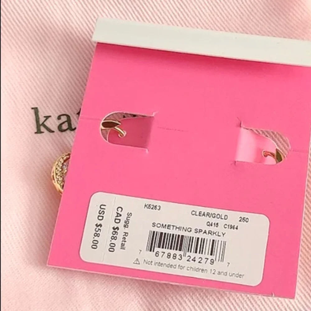 kate spade Gold Something Sparkly Huggie Earrings
